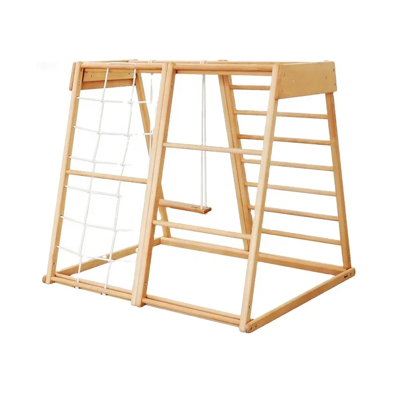 Kids Outdoor Frame - سلم حبال خشبي للأطفال للاستخدام الخارجي،