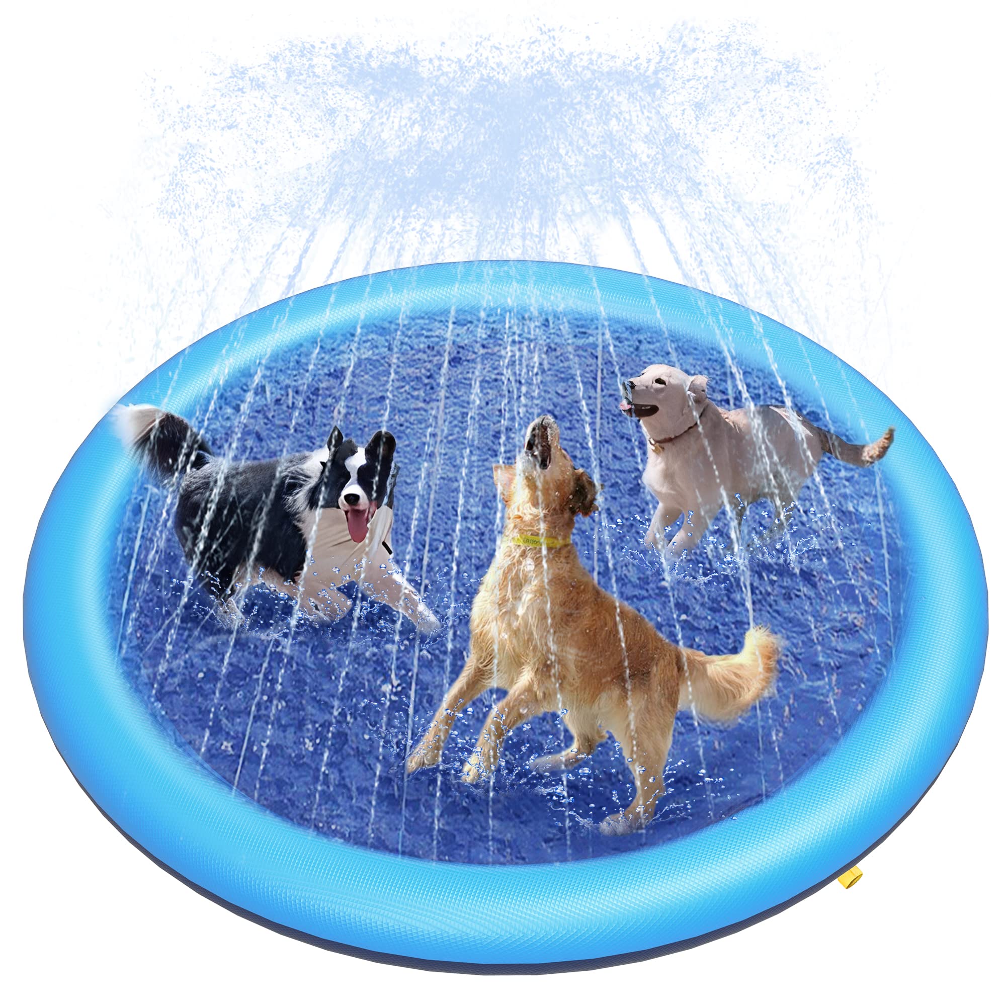 Slip Slide Water Mat - حصيرة رش ماء سميكة للكلاب، لعبة