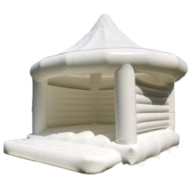 Kids Outdoor Inflatable - قلعة قابلة للنفخ بيضاء للزفاف، ألعاب