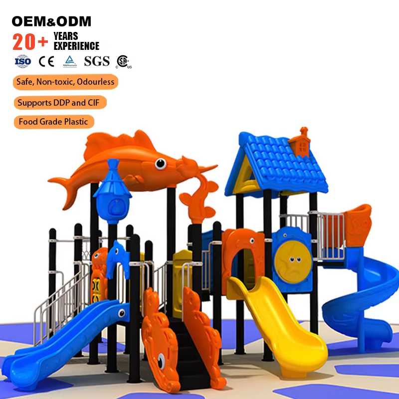 Kids Outdoor Slide Set - مجموعة ألعاب خارجية للأطفال بتصميم المحيط