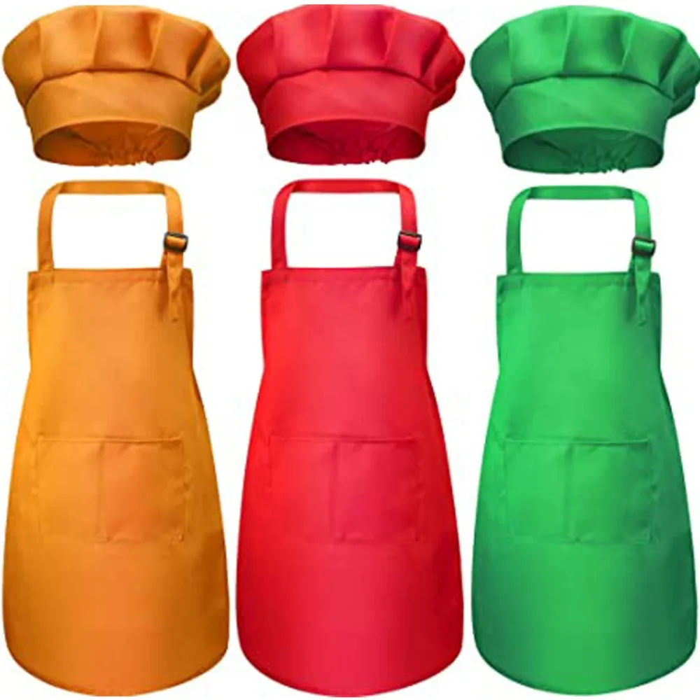 Kids Outdoor Kitchen Set - مريلة أطفال للطهي والرسم مع جيب
