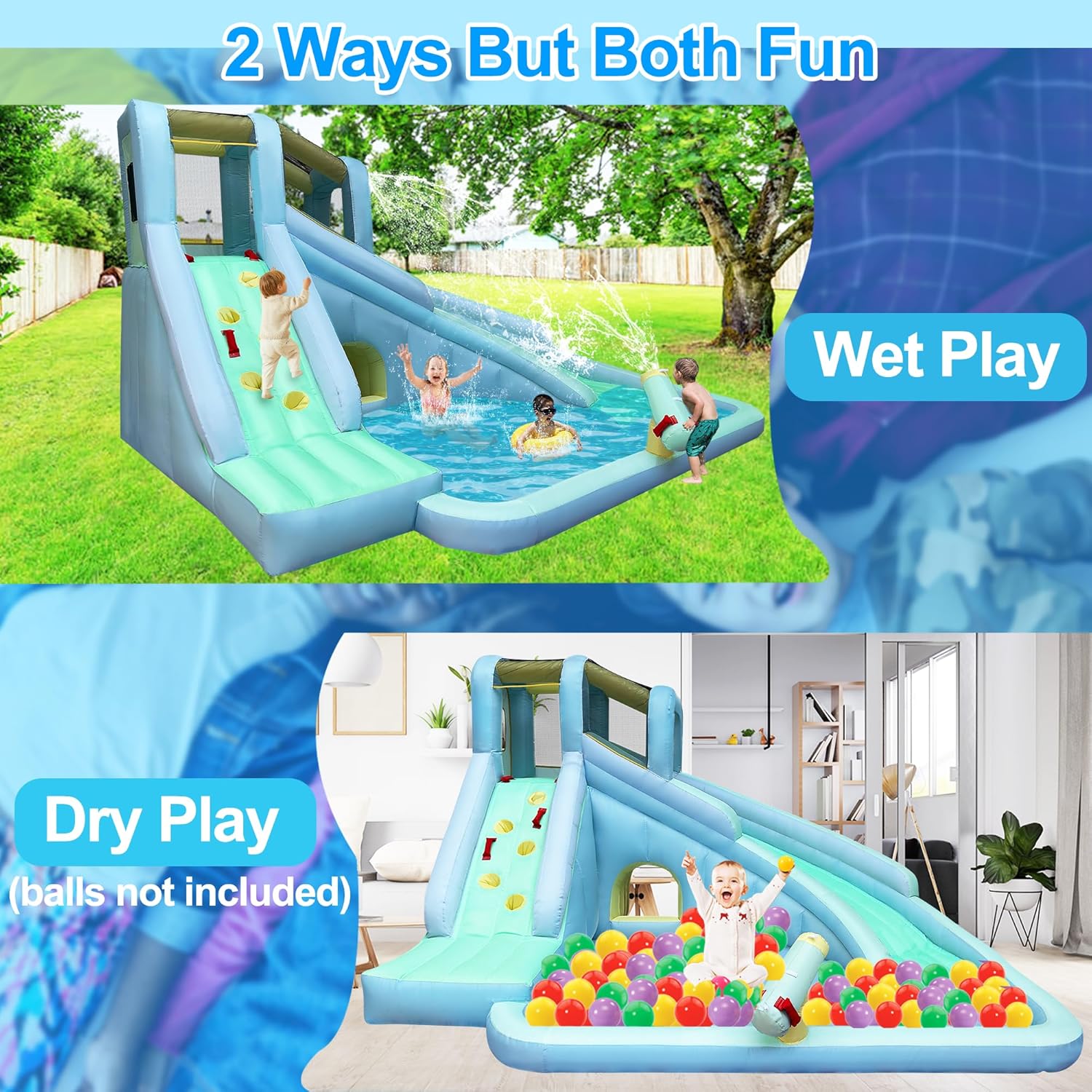 منزلق مائي قابل للنفخ للأطفال  - مراجعة Kids Outdoor Bounce House وسعره