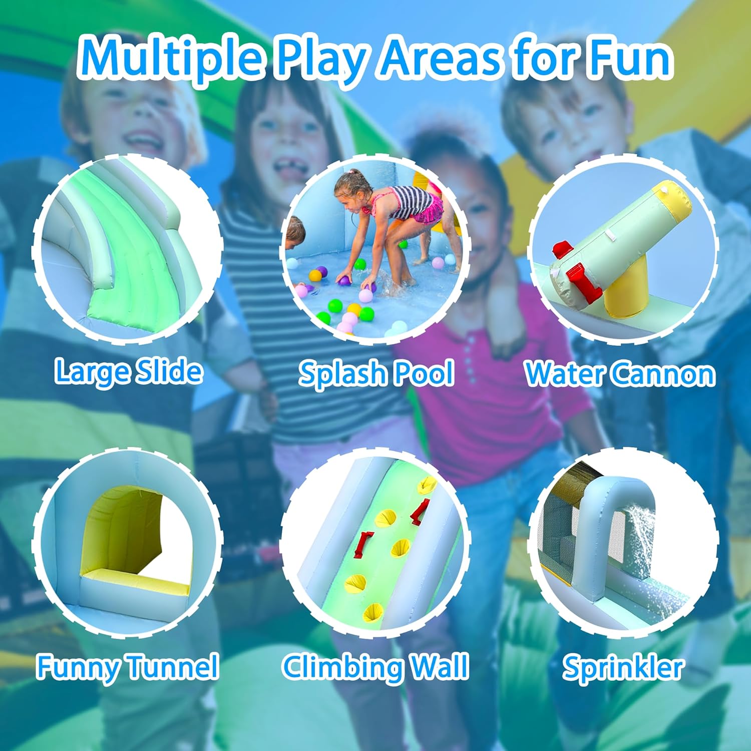 منزلق مائي قابل للنفخ للأطفال  - مراجعة Kids Outdoor Bounce House وسعره