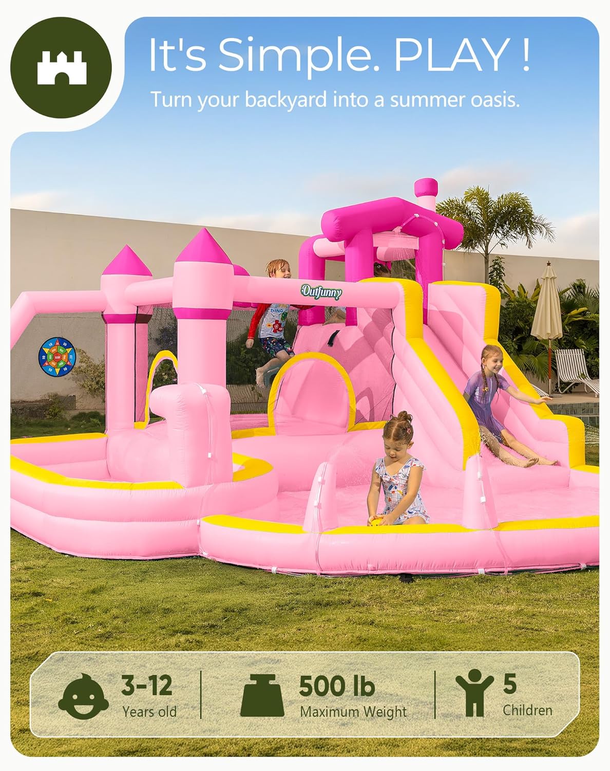 زحليقة مائية قابلة للنفخ باللو - مراجعة Kids Outdoor Bounce House وسعره