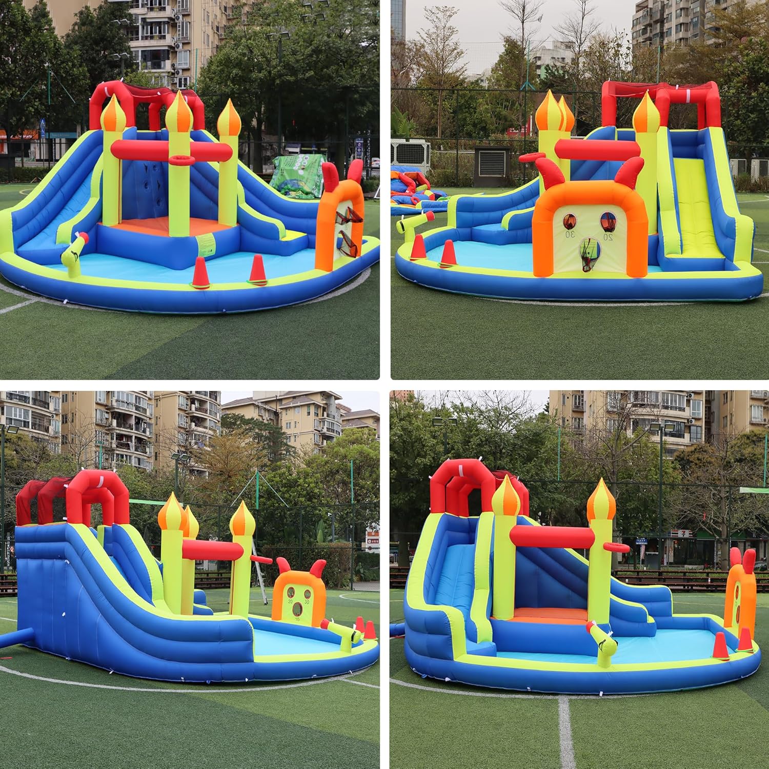 قلعة قفز للأطفال مع منزلقين ما - مراجعة Kids Outdoor Inflatable وسعره