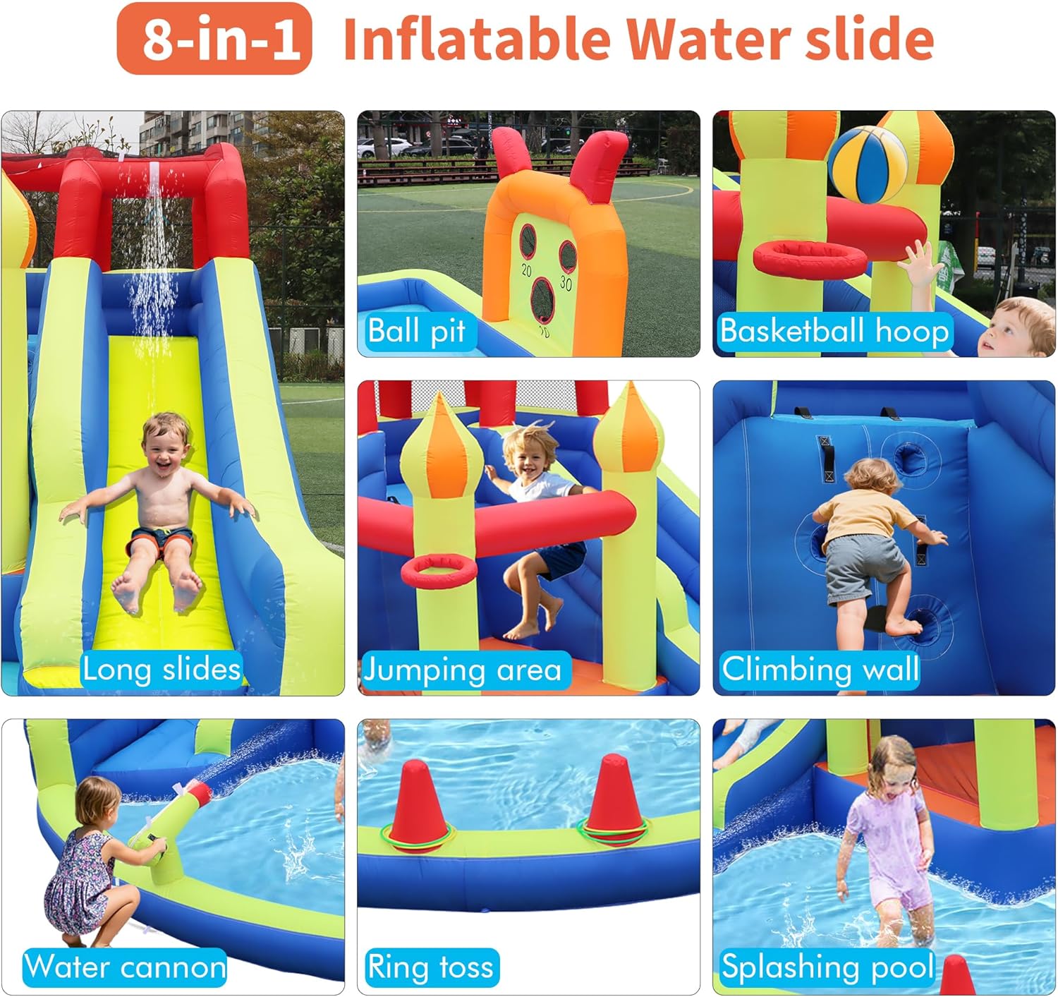 قلعة قفز للأطفال مع منزلقين ما - مراجعة Kids Outdoor Inflatable وسعره