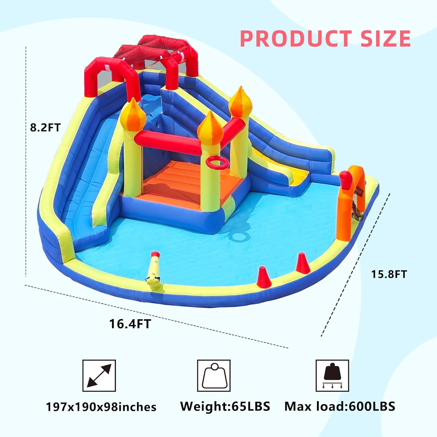 قلعة قفز للأطفال مع منزلقين ما - مراجعة Kids Outdoor Inflatable وسعره