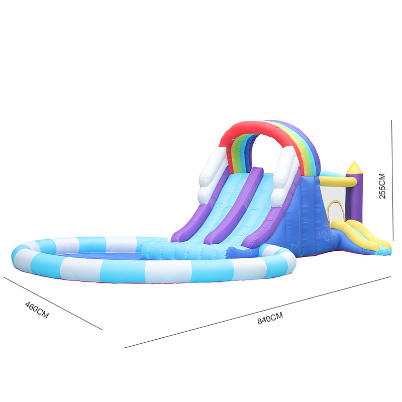 زحليقة مائية قوس قزح عملاقة قا - مراجعة Kids Outdoor Inflatable وسعره