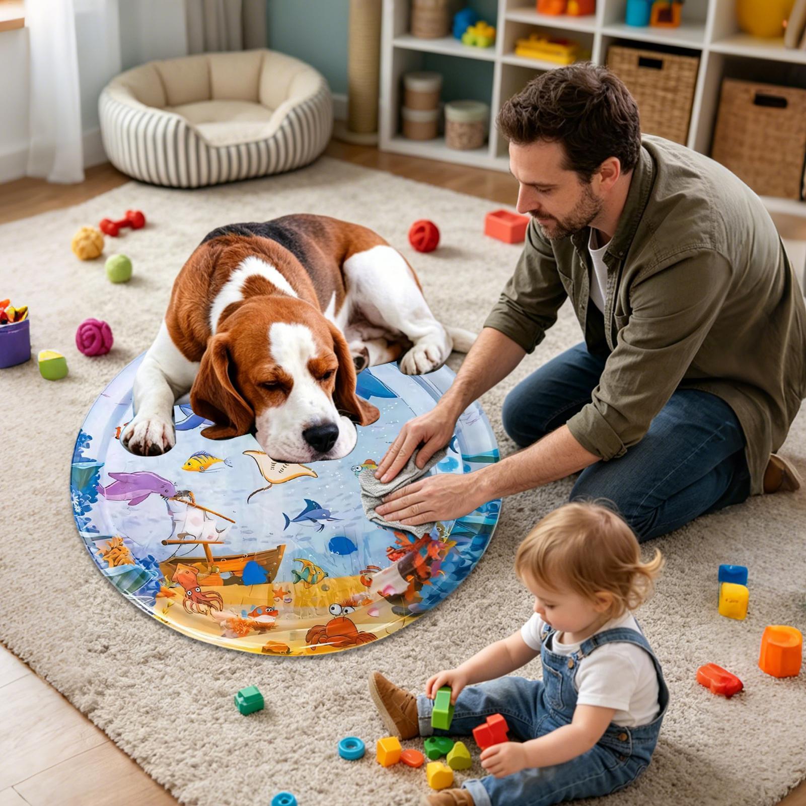 حصيرة لعب تفاعلية سميكة للقطط، - مراجعة Slip Slide Water Mat وسعره