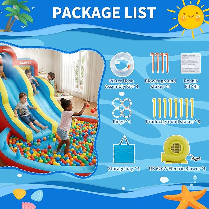 حديقة مائية قابلة للنفخ 8 في 1 - مراجعة Kids Outdoor Inflatable وسعره