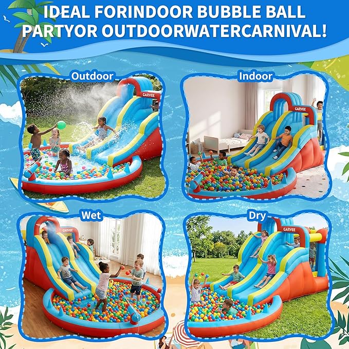 حديقة مائية قابلة للنفخ 8 في 1 - مراجعة Kids Outdoor Inflatable وسعره