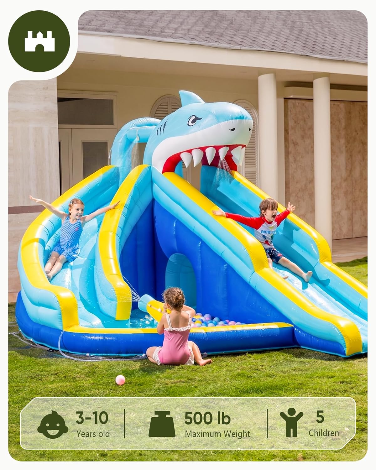 زحليقة مائية قابلة للنفخ للأطف - مراجعة Kids Outdoor Bounce House وسعره