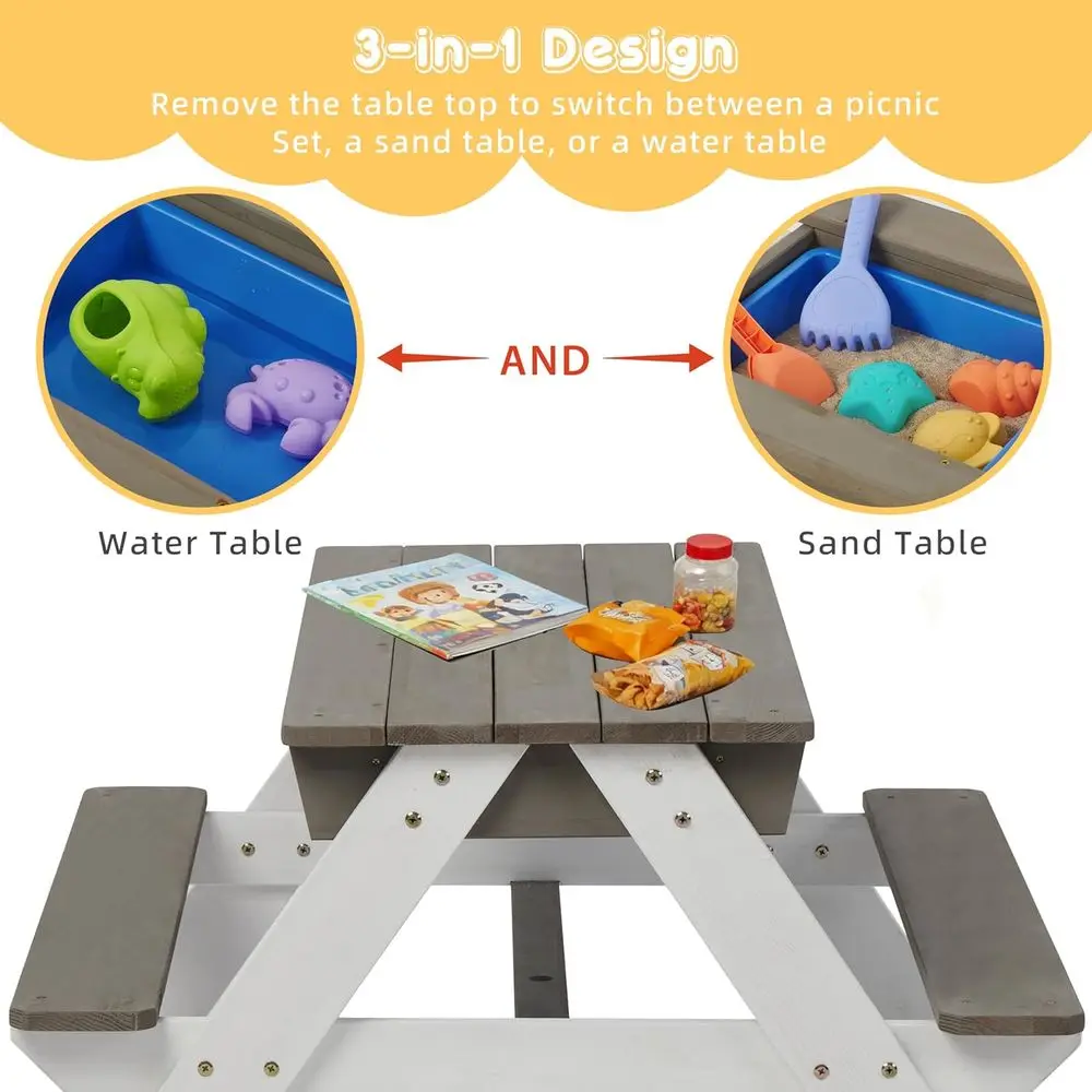 طاولة نزهة خشبية قابلة للتحويل - مراجعة Kids Outdoor Play Table وسعره