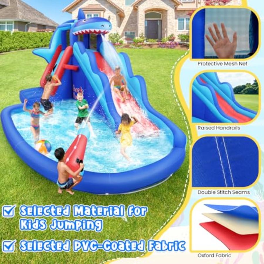 زحليقة مائية قابلة للنفخ للاست - مراجعة Kids Outdoor Bounce House وسعره