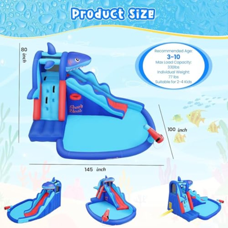 زحليقة مائية قابلة للنفخ للاست - مراجعة Kids Outdoor Bounce House وسعره