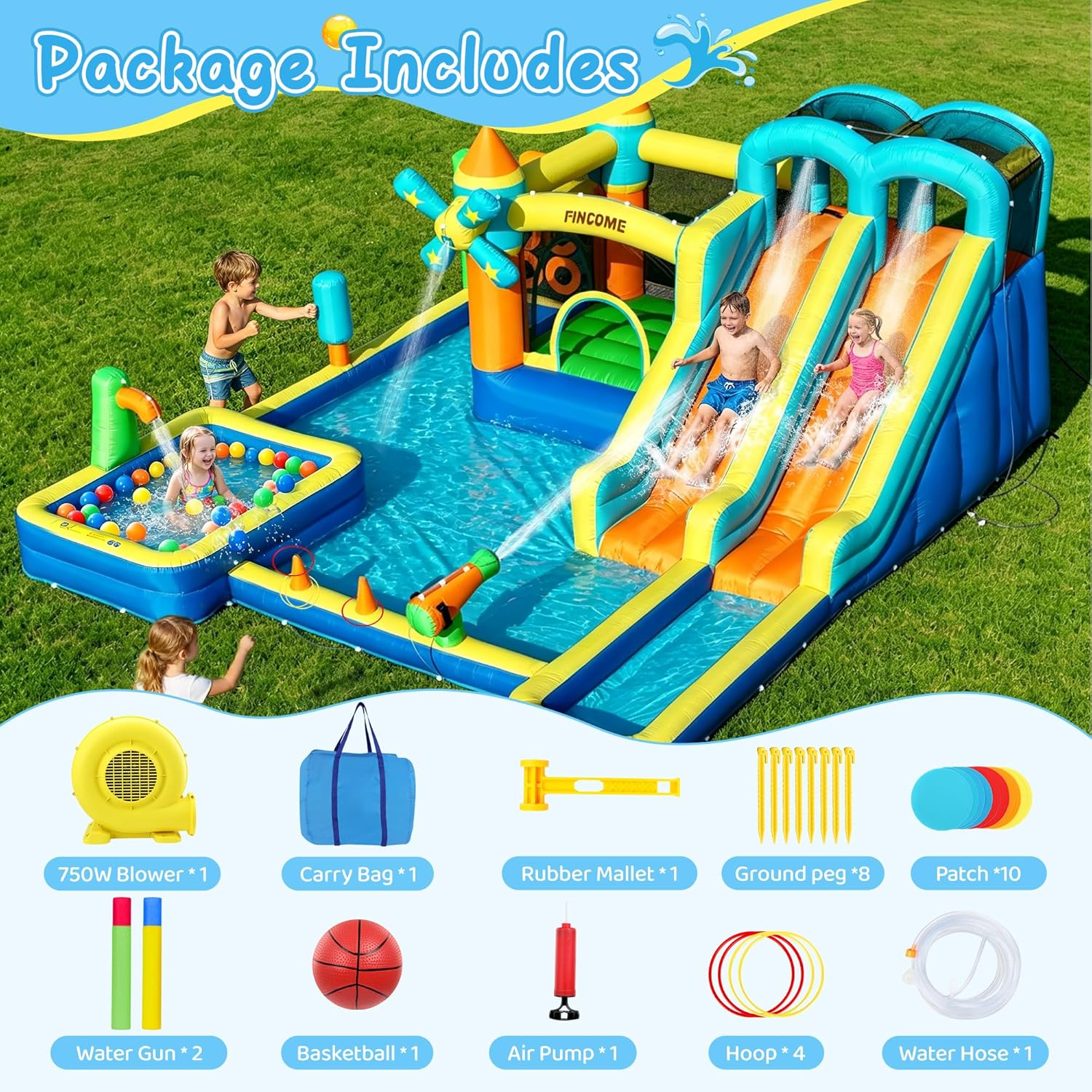 قلعة قابلة للنفخ 10 في 1 مع زح - مراجعة Kids Outdoor Inflatable وسعره