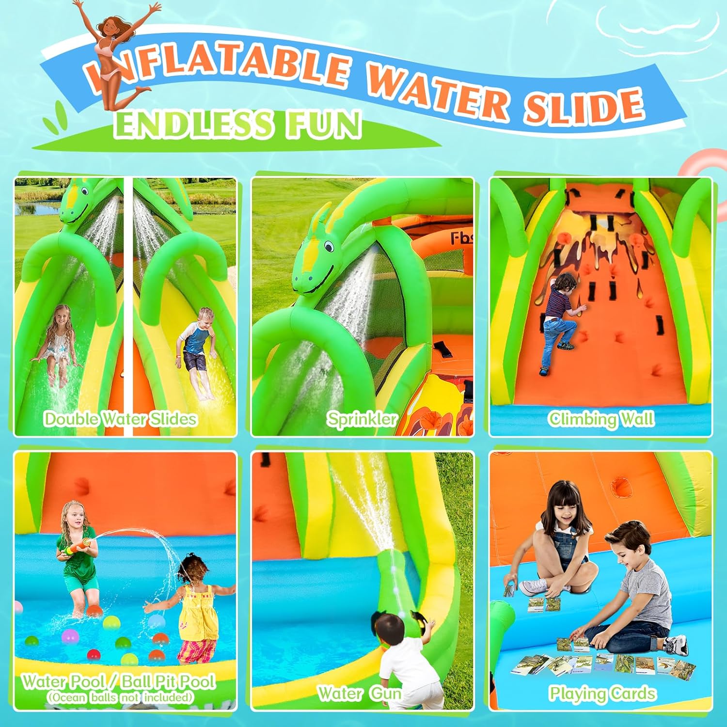بيت قفز قابل للنفخ للأطفال مع  - مراجعة Kids Outdoor Inflatable وسعره