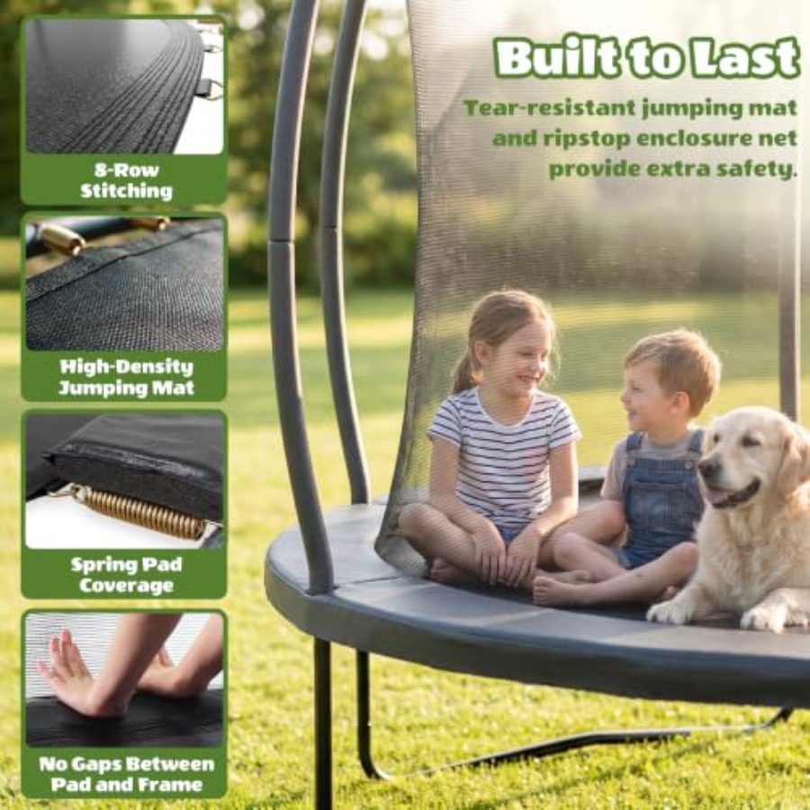 ترامبولين خارجي للأطفال: 14 قد - مراجعة Kids Outdoor Frame وسعره