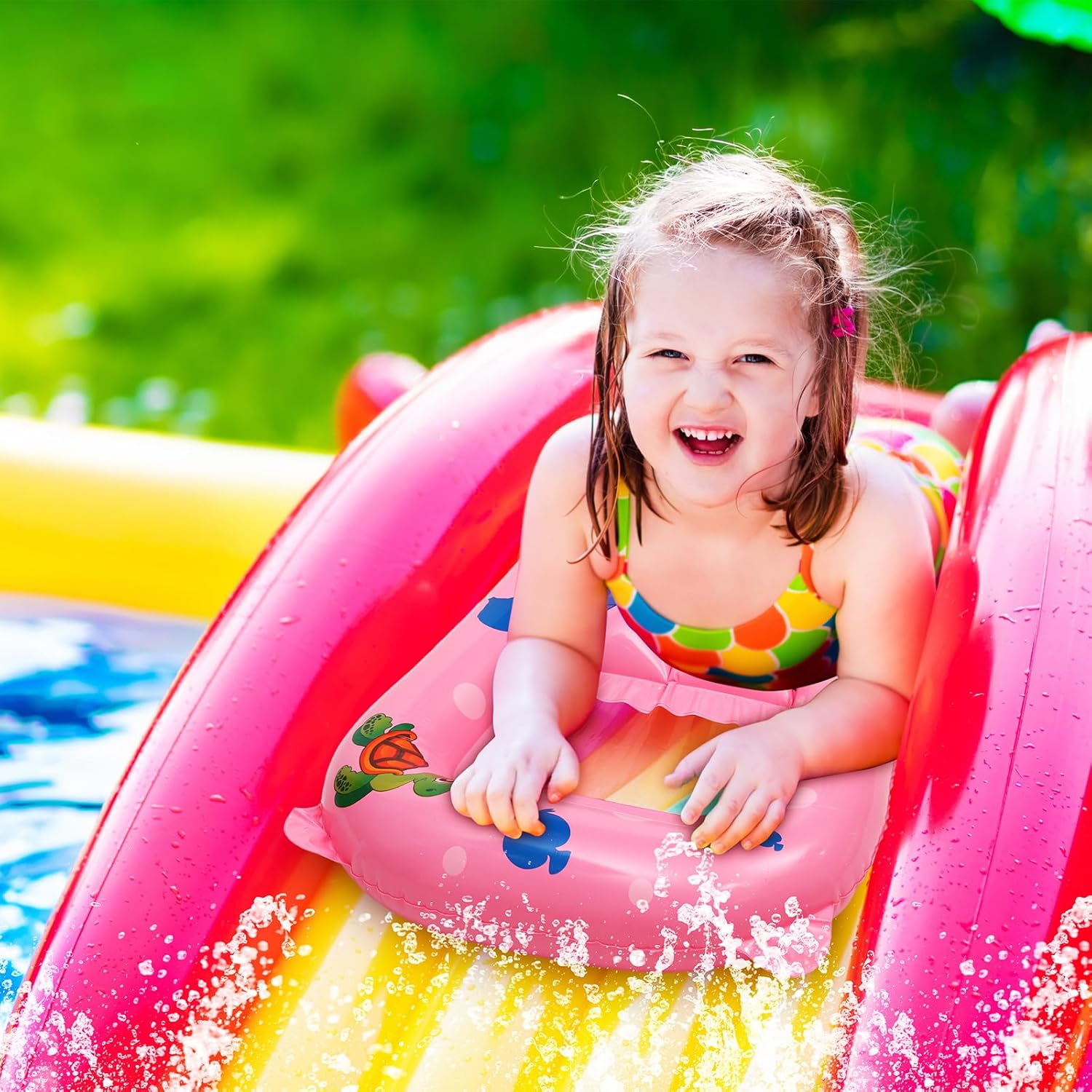 حلقة سباحة عائمة قابلة للنفخ،  - مراجعة Slip Slide Water Mat وسعره