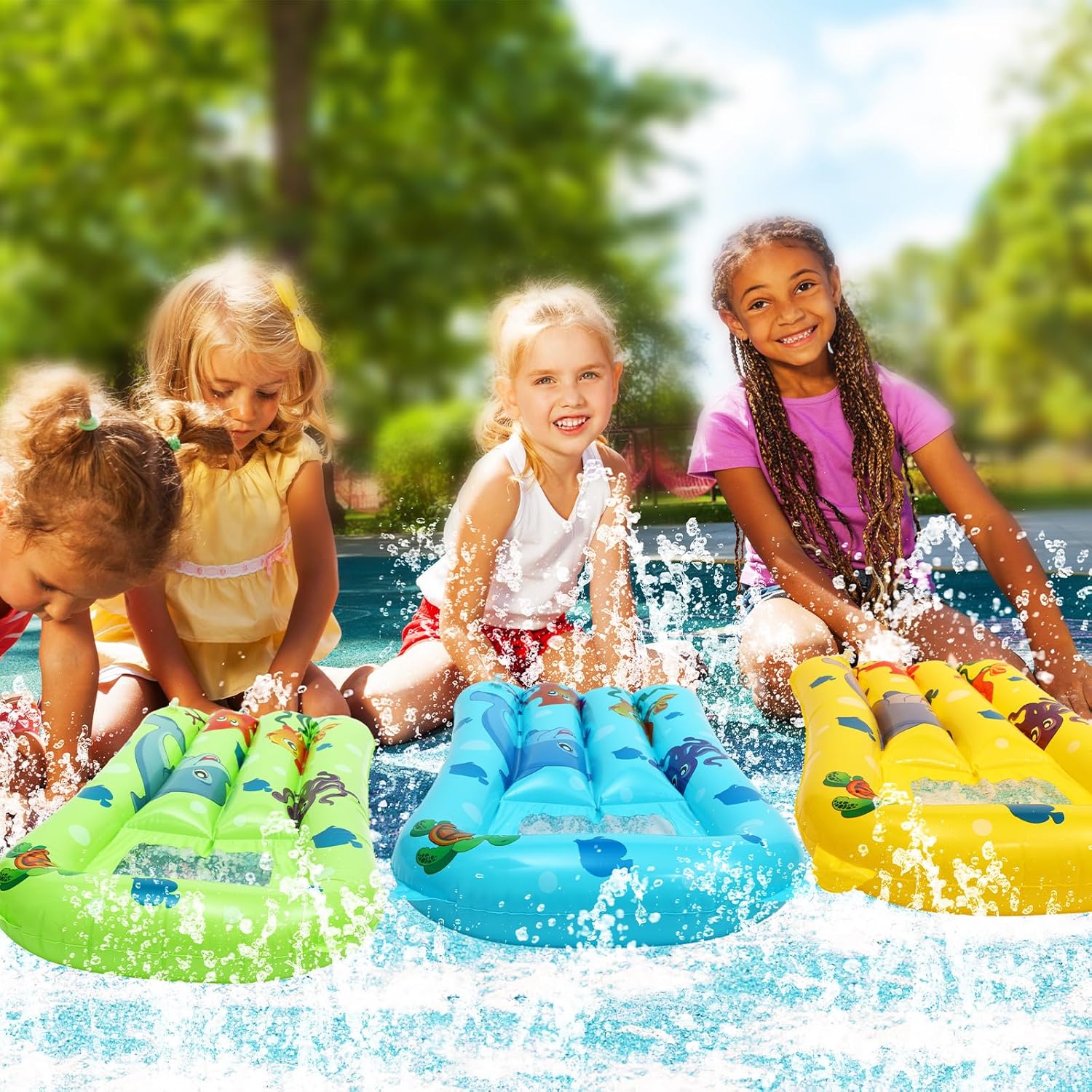 حلقة سباحة عائمة قابلة للنفخ،  - مراجعة Slip Slide Water Mat وسعره