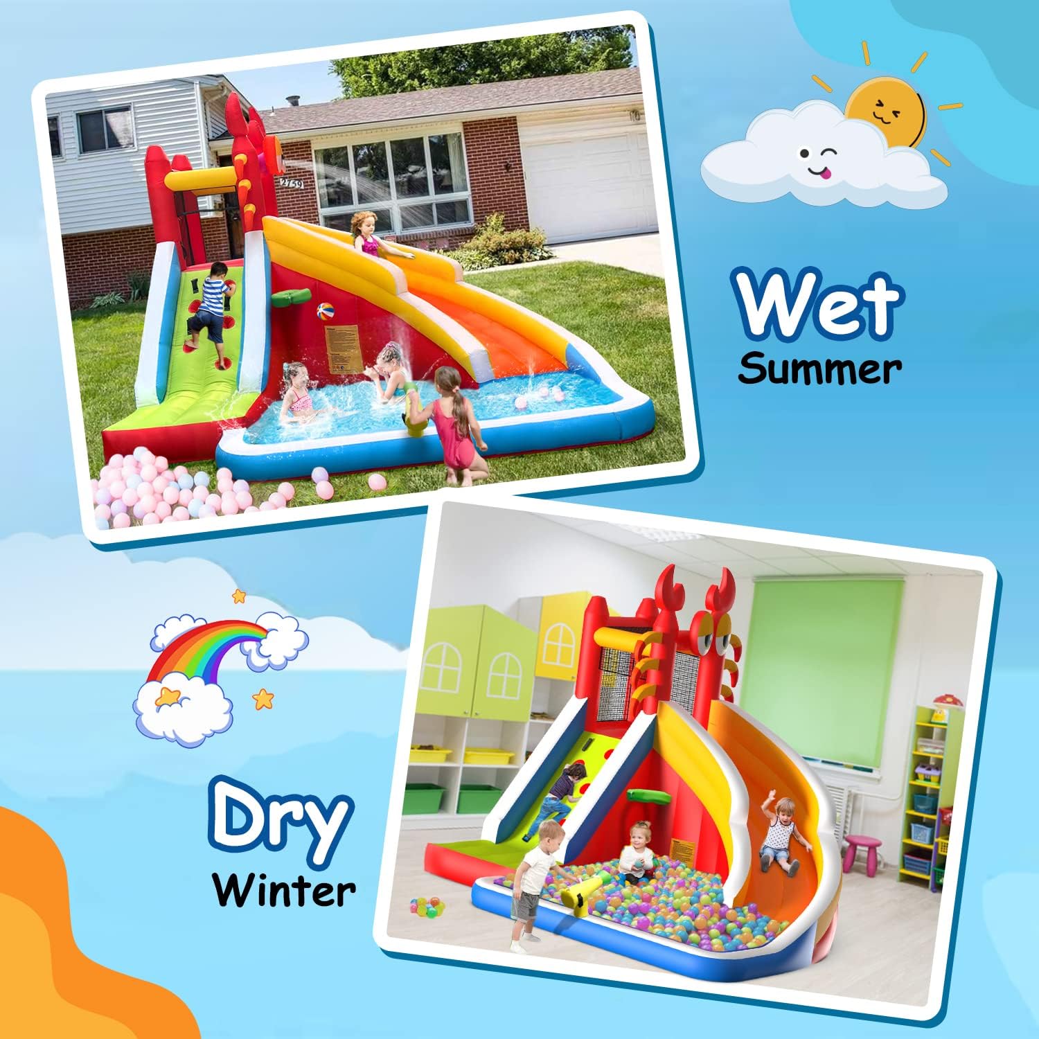 منزل قفز قابل للنفخ كبير الحجم - مراجعة Kids Outdoor Bounce House وسعره