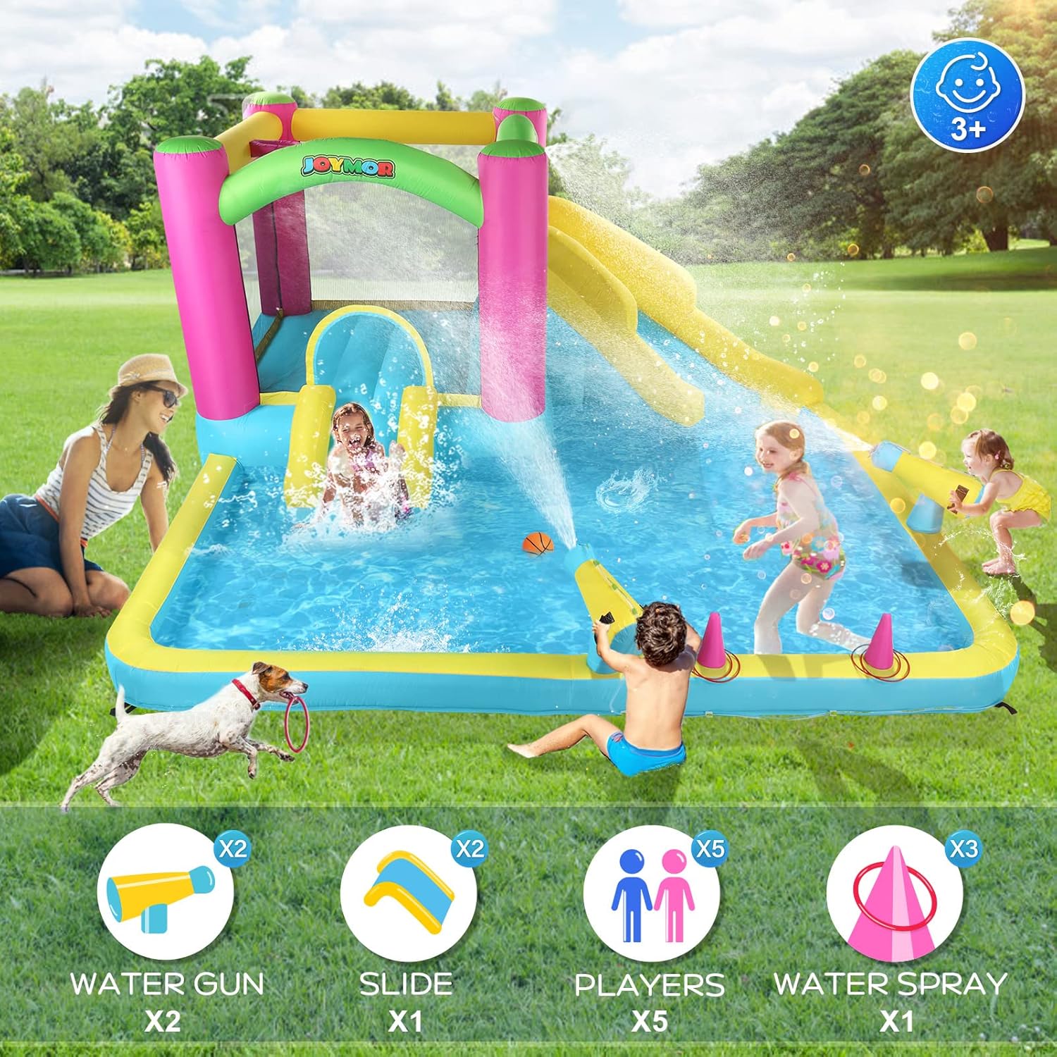 منزل قابل للنفخ مع زحليقة مائي - مراجعة Kids Outdoor Bounce House وسعره