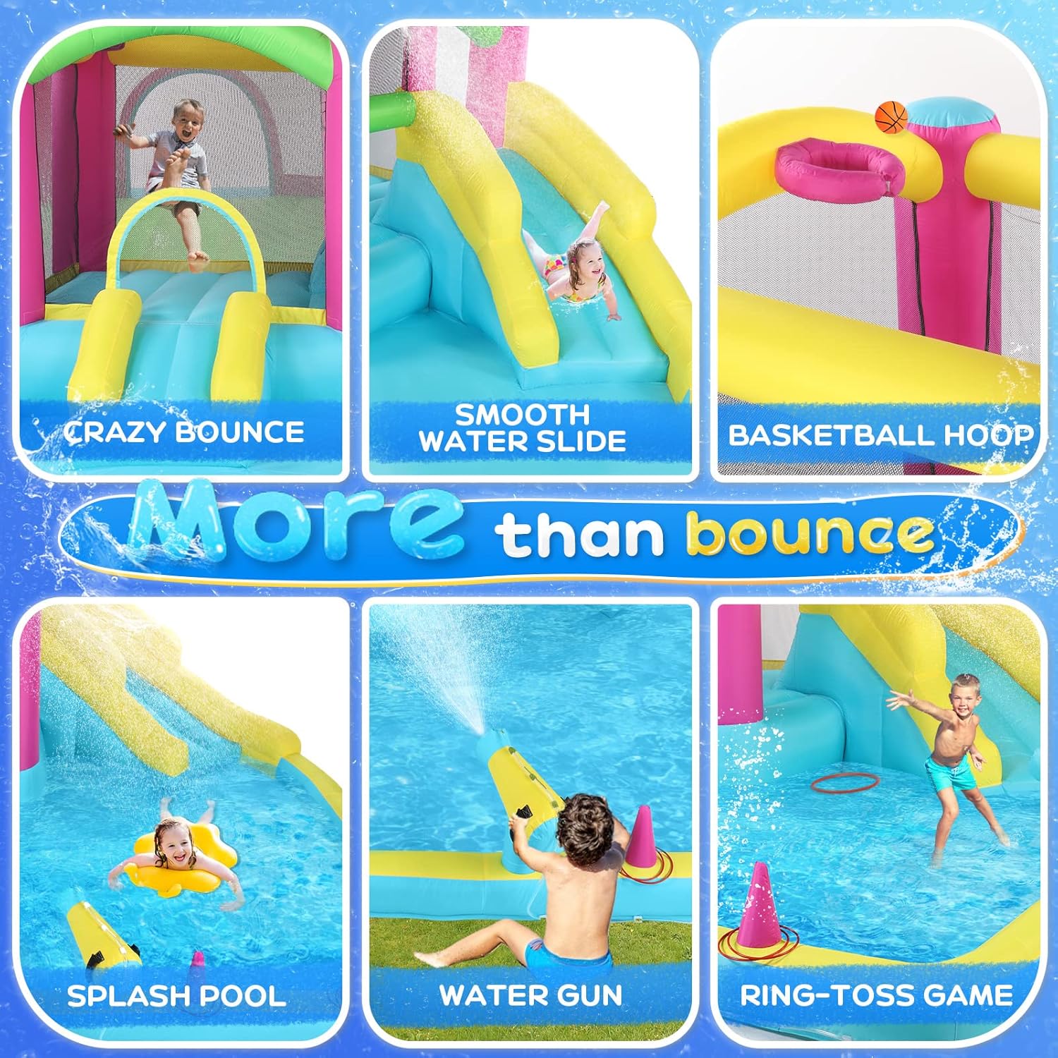 منزل قابل للنفخ مع زحليقة مائي - مراجعة Kids Outdoor Bounce House وسعره