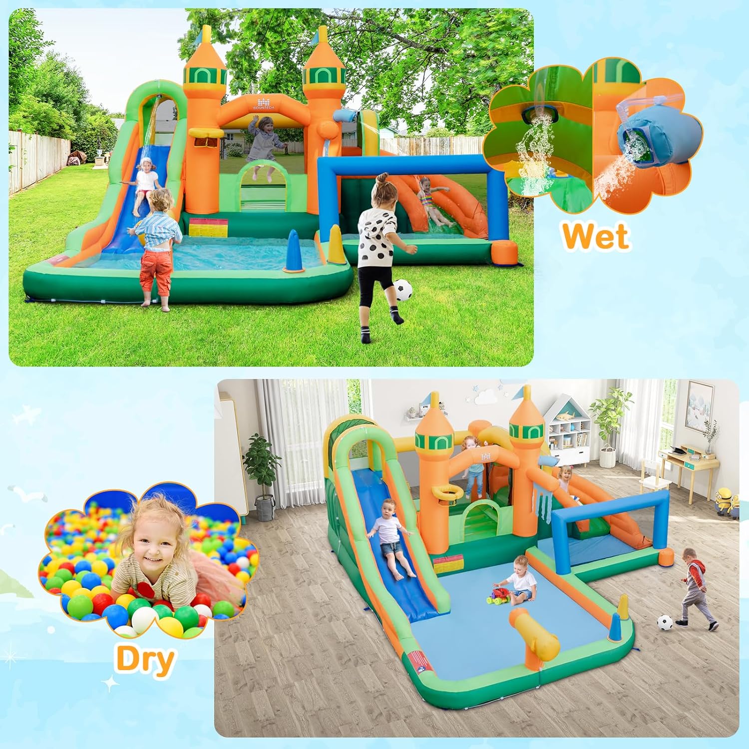 حديقة مائية قابلة للنفخ 9 في 1 - مراجعة Kids Outdoor Inflatable وسعره