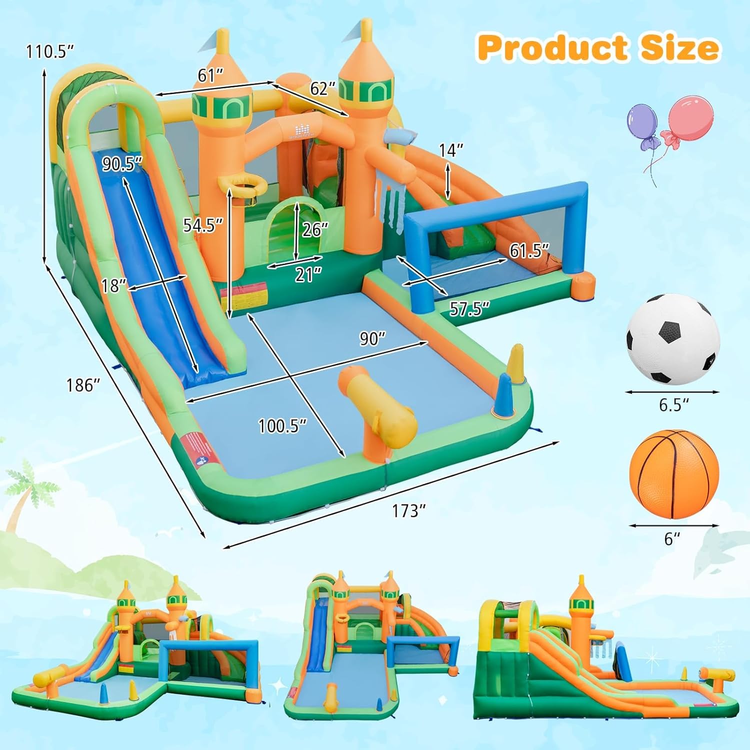 حديقة مائية قابلة للنفخ 9 في 1 - مراجعة Kids Outdoor Inflatable وسعره