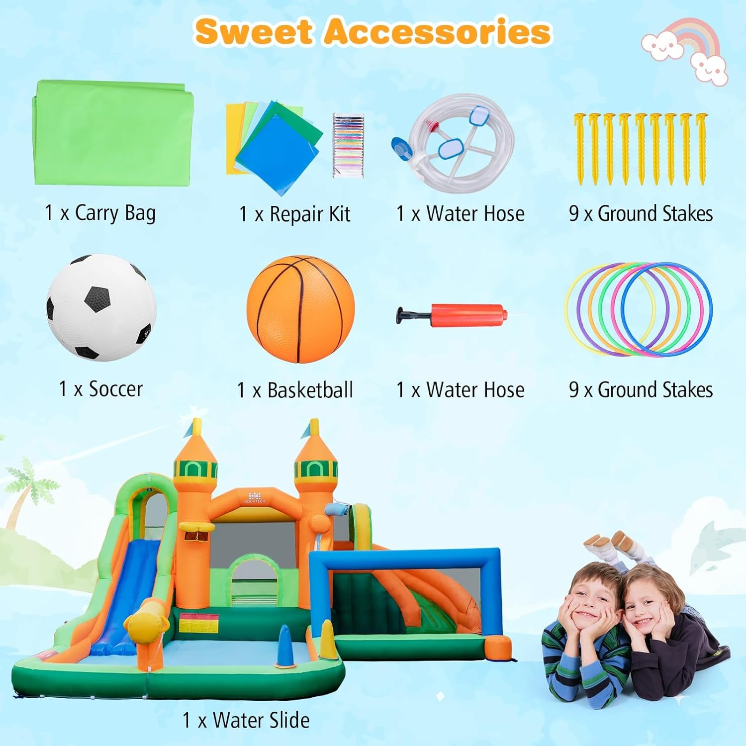 حديقة مائية قابلة للنفخ 9 في 1 - مراجعة Kids Outdoor Inflatable وسعره