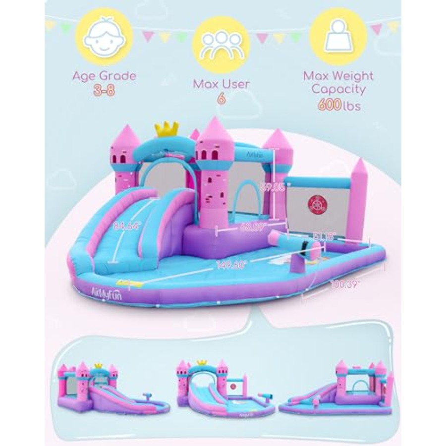 زحليقة مائية قابلة للنفخ للأطف - مراجعة Kids Outdoor Bounce House وسعره