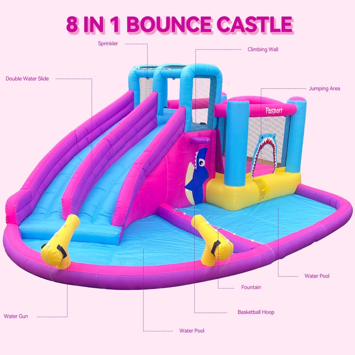 منزلق مائي مزدوج قابل للنفخ لل - مراجعة Kids Outdoor Inflatable وسعره